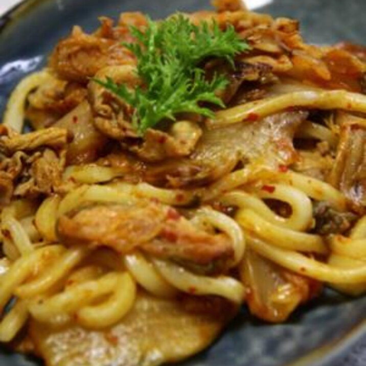 身も心も寒い夜は 豚キムチうどん レシピ 作り方 By Kuma 楽天レシピ